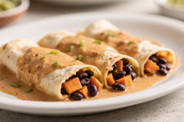 Like Taco Bell Enchiladas, But Better – Sweet Potato Black Bean Enchiladas: Hearty Enchiladas You’ll Actually Brag About