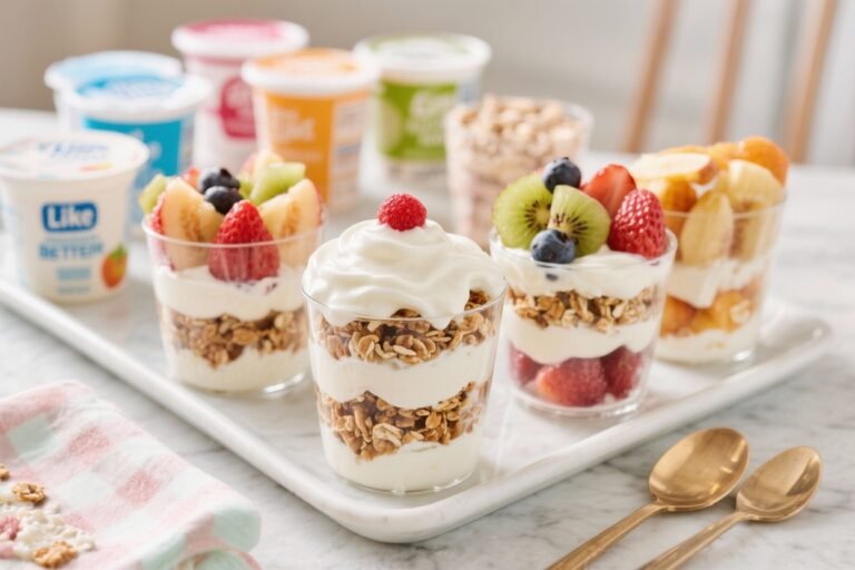 Kids Beg for This Snack: Like Flavored Yogurts, But Better – DIY Yogurt Parfait Bar with Greek Yogurt, Fresh Fruit, and Low-Sugar Granola