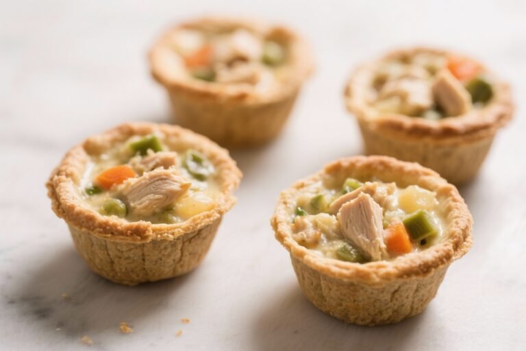 Like Chicken Pot Pie, But Better – Mini Chicken Pot Pie Cups: Individual servings with a whole-wheat crust and a creamy filling loaded with chicken and mixed vegetables that disappear faster than you can say “seconds.”