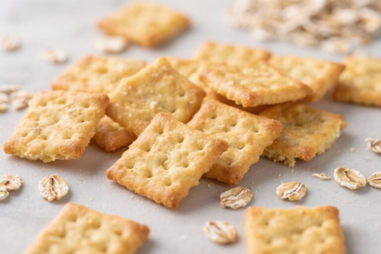Like Goldfish Crackers, But Better – Easy Cheese Crackers with Oats: Homemade cheese crackers made with whole-wheat flour and oats for added fiber — Crunchy, Cheesy, and Shockingly Simple
