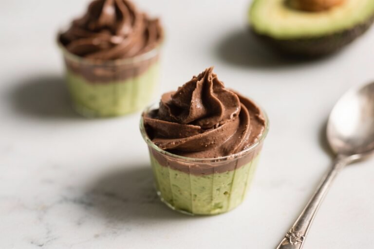 Like Pudding Cups, But Better – Avocado Chocolate Mousse: Creamy, rich chocolate mousse made with avocado for healthy fats and fiber… and zero regrets