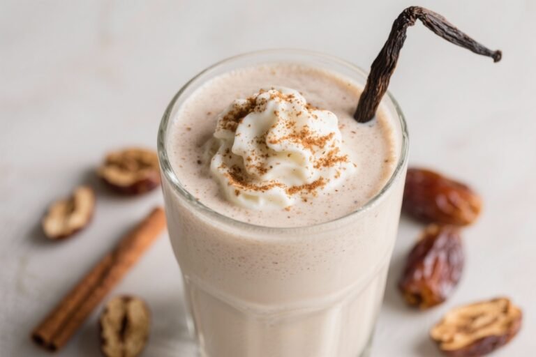 Like a Milkshake, But Better – Vanilla Cinnamon Date Shake: Naturally Sweet, Super Creamy, and Shockingly Good for You