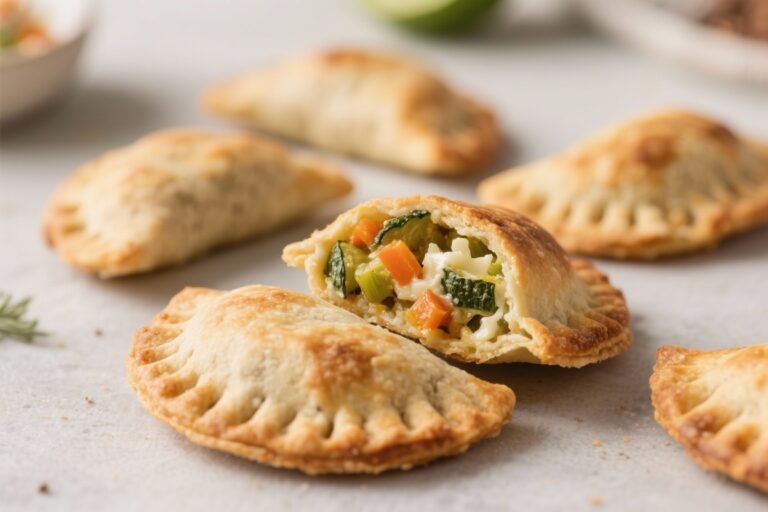 Like Empanadas, But Better – Mini Veggie Empanadas: Whole-wheat pastry dough filled with a savory mix of vegetables and cheese, baked until golden brown — The Bite-Sized Snack You’ll Brag About
