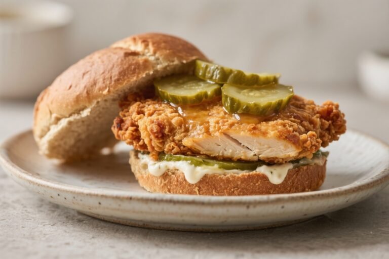 Crispy Cravings, Zero Deep Fryer: Like a Fried Chicken Sandwich, But Better – Baked Chicken Sandwich with Pickle Juice Marinade That Slaps