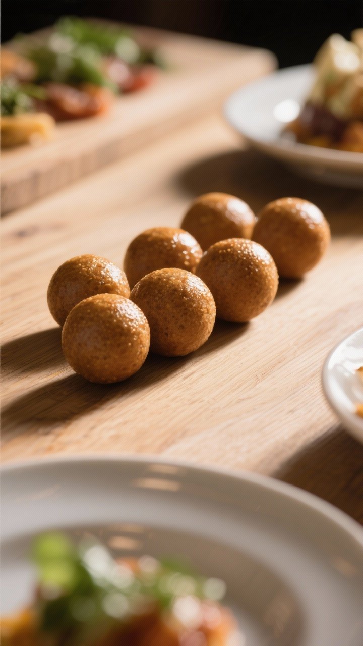 5 inch balls in the foreground, natural side light, soft shadows, uncluttered wooden work surface em