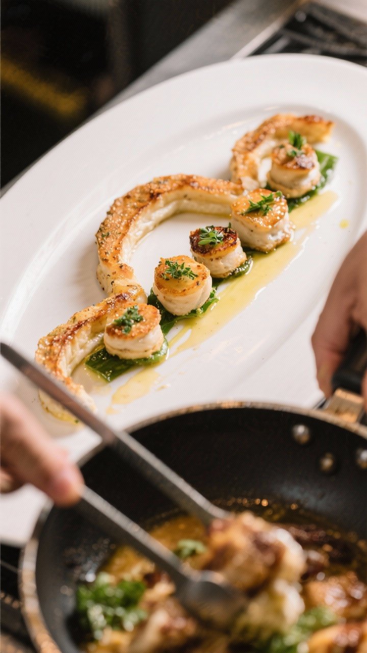 Cooking process: Overhead shot of shaped