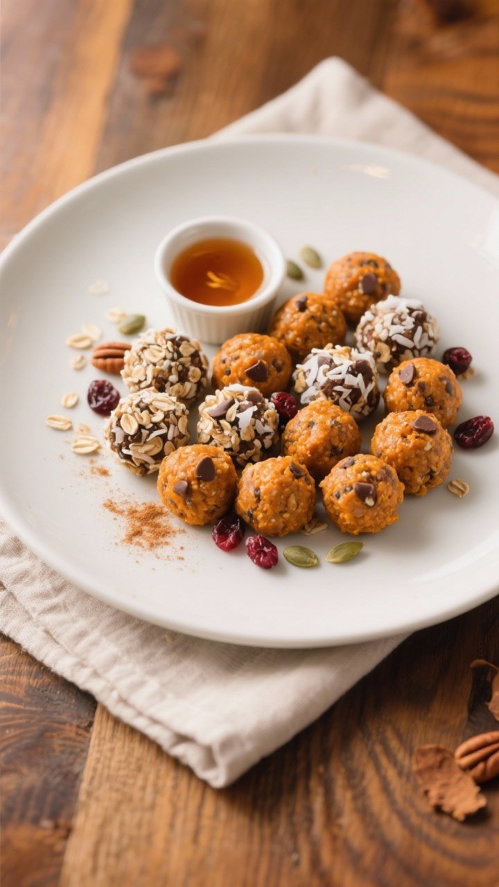 Final dish presentation: Restaurant-quality plated energy bites, 16–20 neatly rolled spheres arran