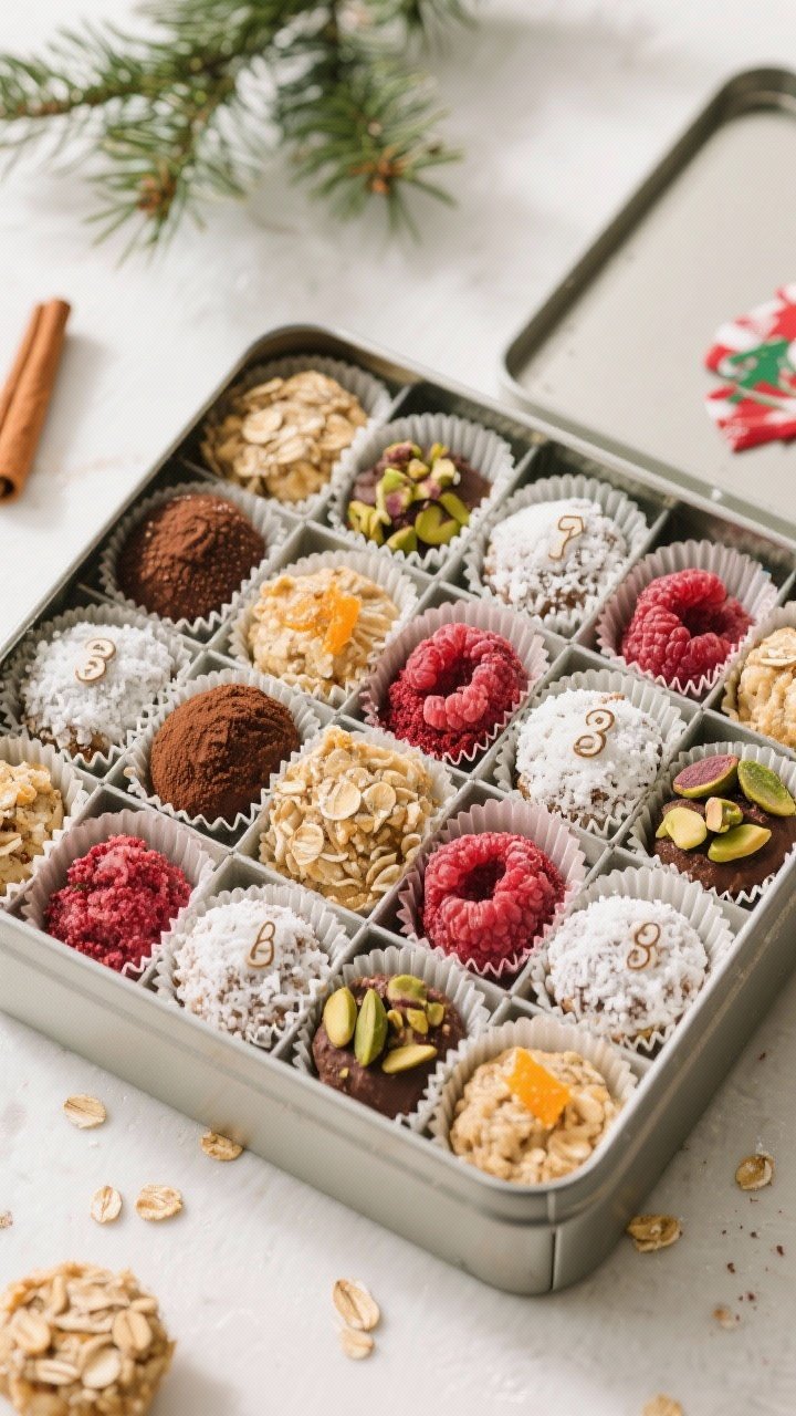 Final presentation: Beautifully plated Advent-style serving—24 bites nestled in mini festive cupca