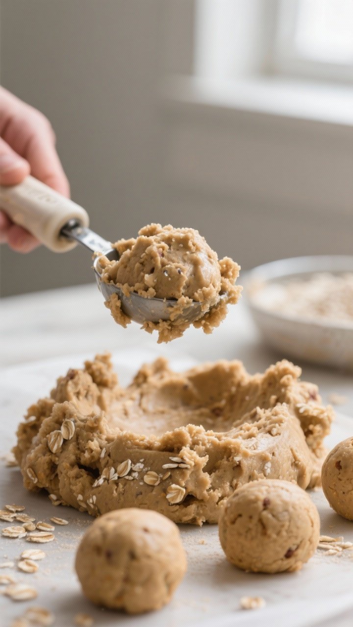 Process-in-action shot: Mixture just after processing and ready to roll—dense, clumping dough pres