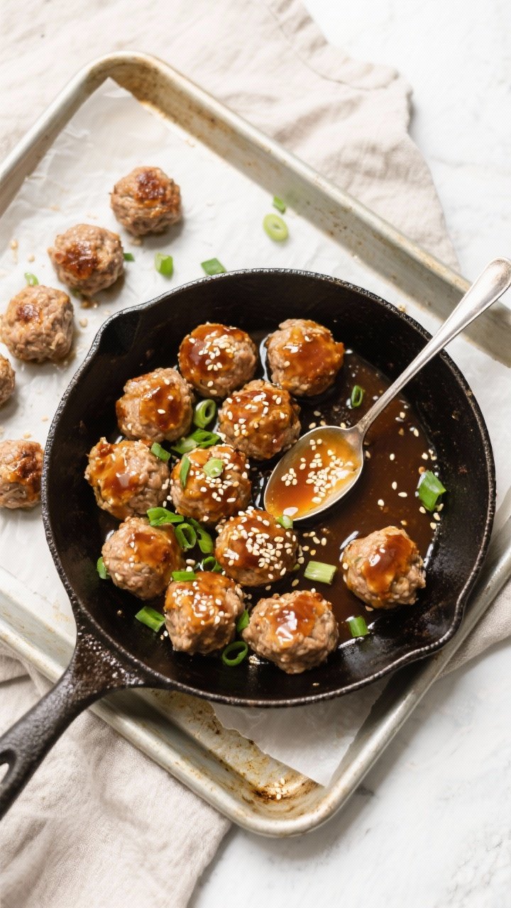 Tasty top view (overhead process-to-serve): Overhead shot of a small sheet pan of baked turkey meatb