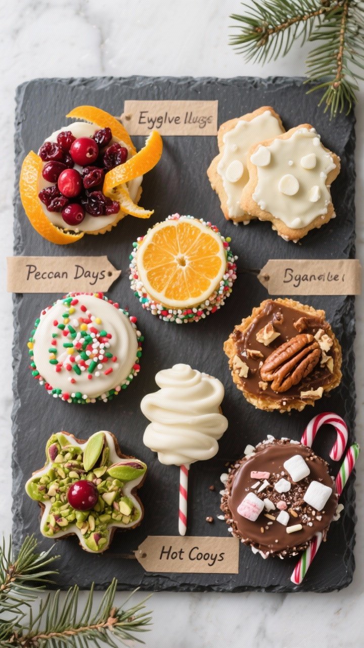 Tasty top view: Overhead shot of a “Twelve Days” sampler board—organized by flavor in labeled 