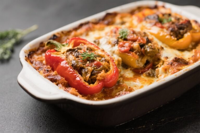 “One-Pan, Zero Drama: The STUFFED PEPPER CASSEROLE You’ll Cook on Repeat”