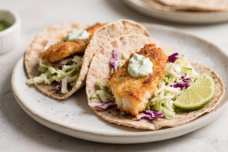 Stop Settling for Soggy: Like Crispy Tacos, But Better – Baked Fish Tacos with Cabbage Slaw: Crispy baked fish fillets in whole-wheat tortillas with a vibrant, crunchy cabbage slaw and a light lime crema