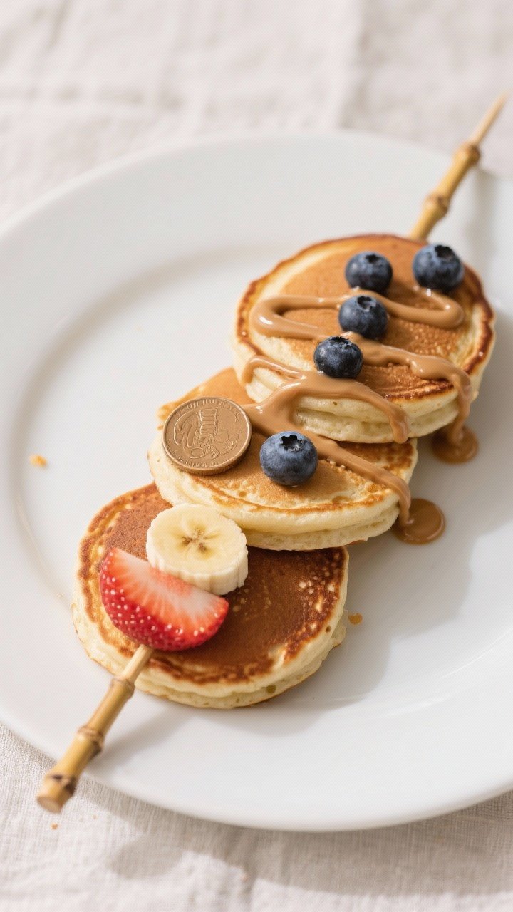 5 inches wide, showing crisp, lightly browned edges and fluffy interiors with tiny air bubbles; a ba