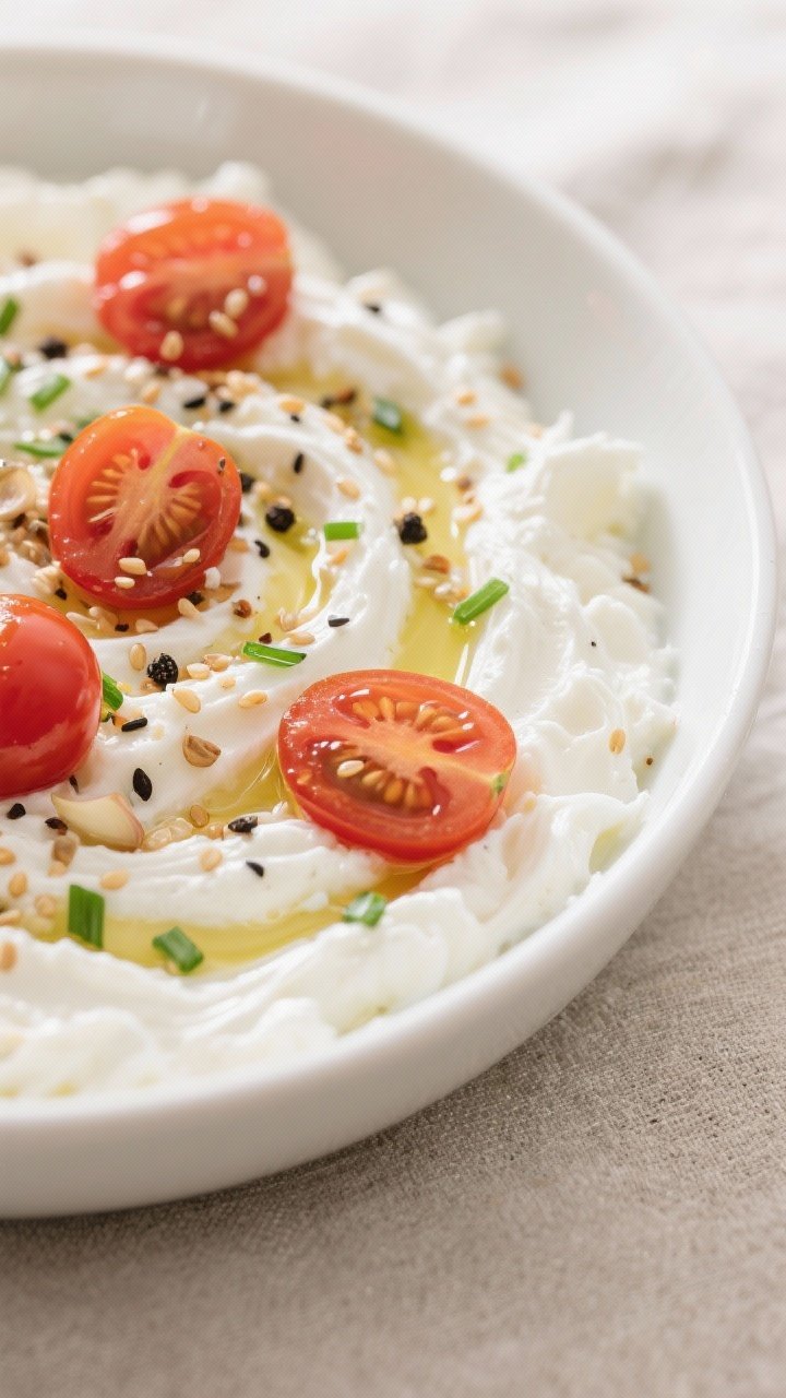 Savory cottage cheese bowl with tomatoes