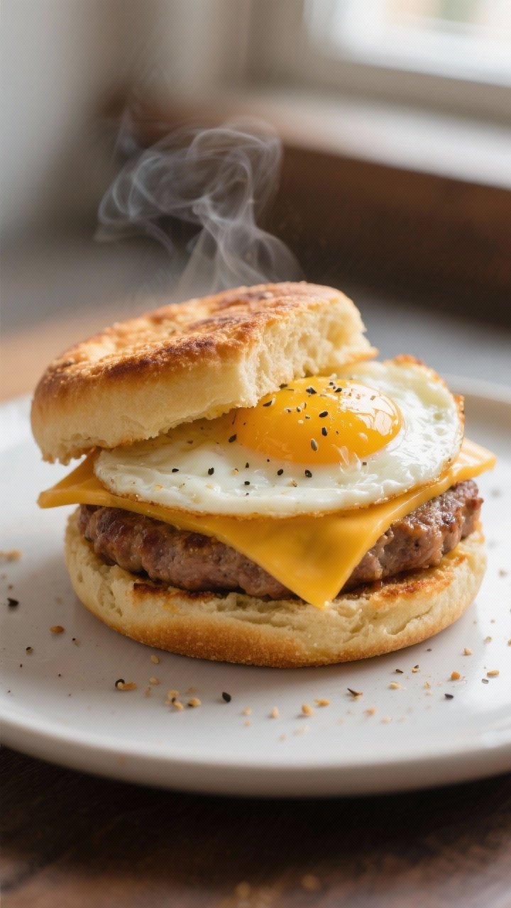 Toasted English muffin detail