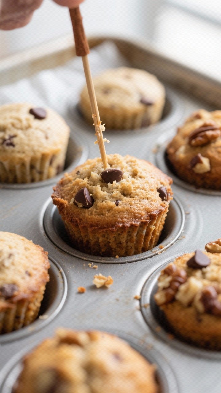 Close-up detail: A tray of freshly baked triticale banana bread bites just out of the oven, still in