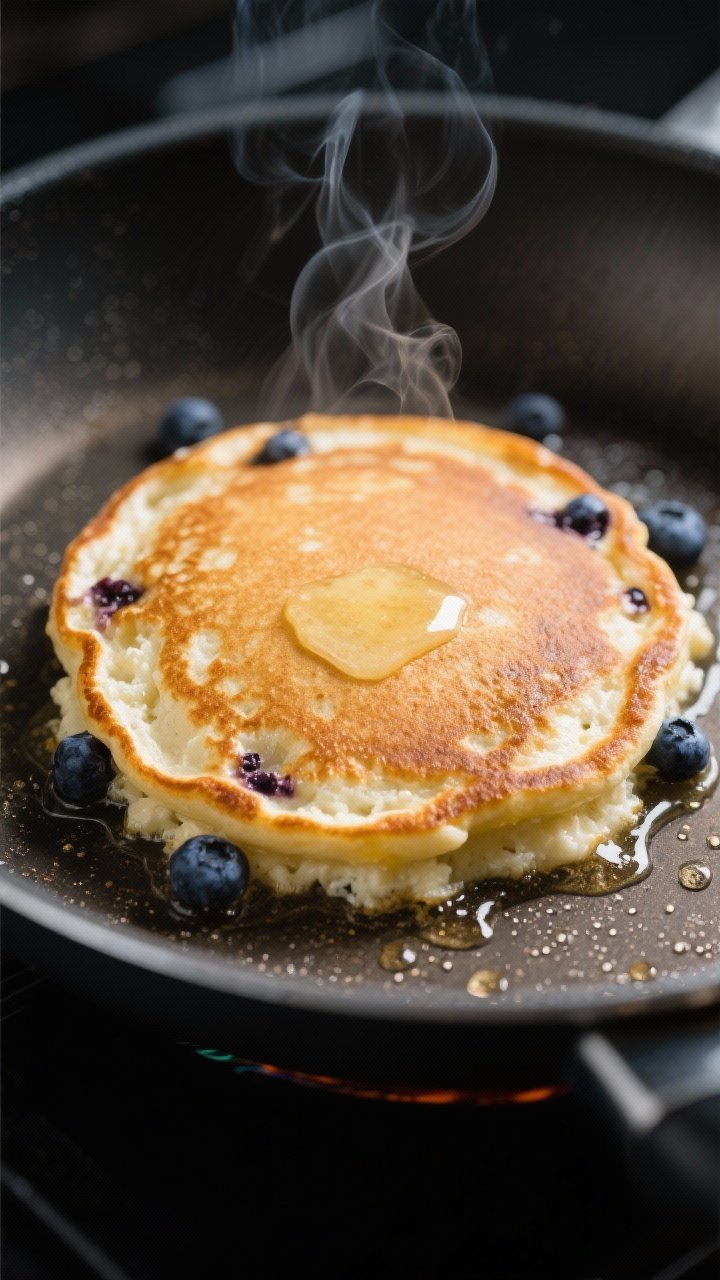 Cottage cheese pancake close-up