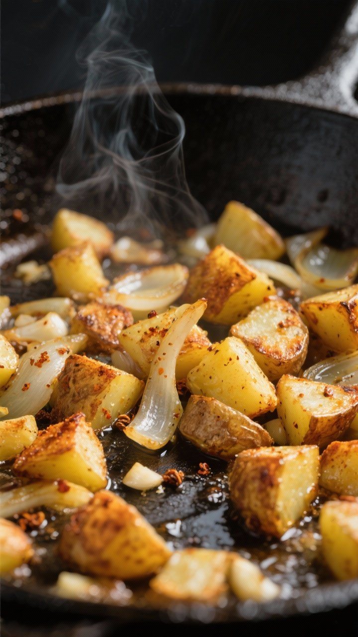 Crispy potatoes and onions