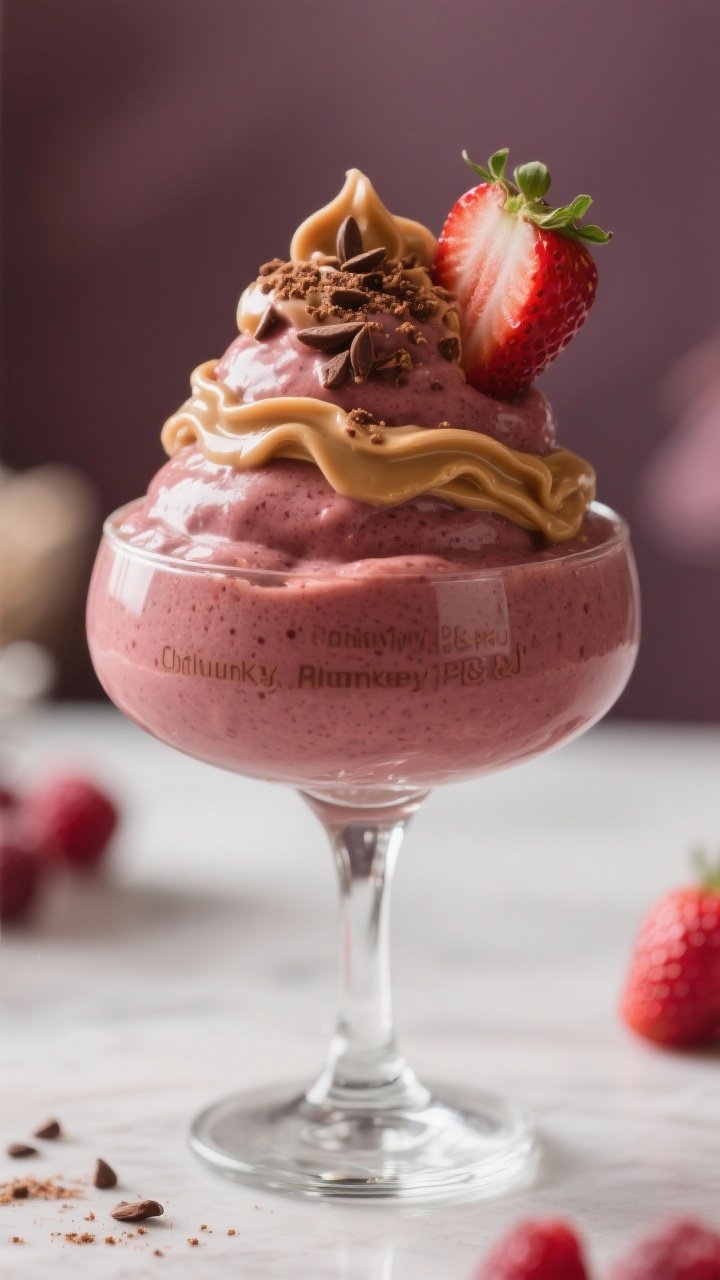 Final dish glamour shot: Restaurant-quality presentation of a super-thick version poured into a chil