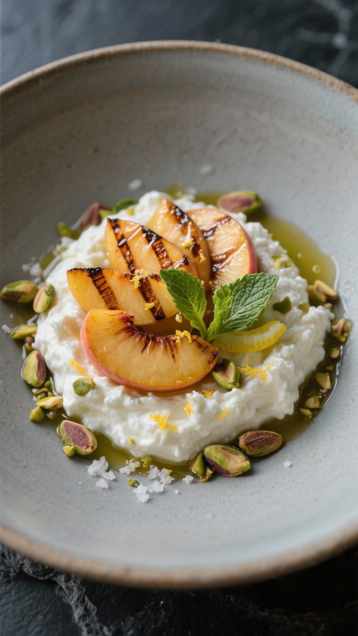 Final plated cottage cheese bowl with apples