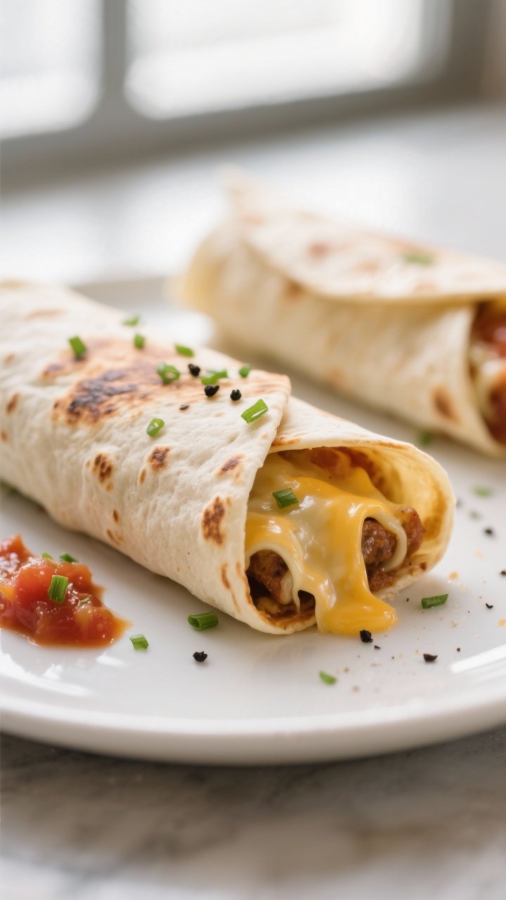 Final plated detail: Extreme close-up of the roll-up’s toasted seam-side showing delicate blisteri