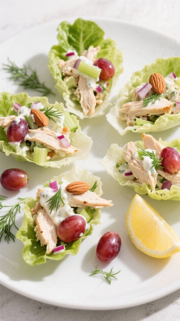 Overhead tasty top view: Greek Yogurt Chicken Salad fully mixed—tender shredded rotisserie chicken