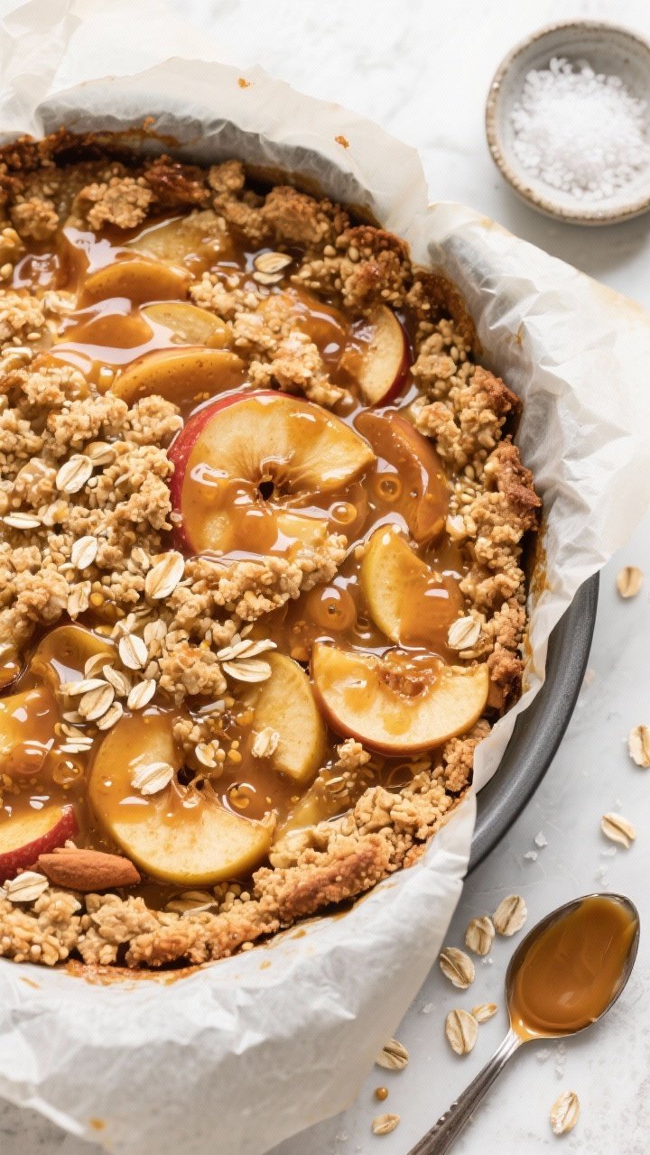 Overhead “tasty top view” of a 9-inch parchment-lined pan just out of the oven, showing an even 
