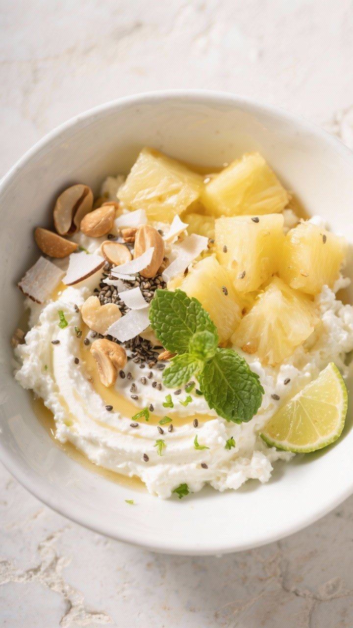 Cottage cheese bowl with pineapple