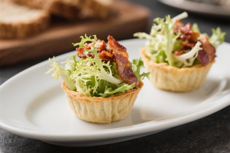 Frisée & Bacon Salad Cups – Crispy, Tangy, and Easy to Share