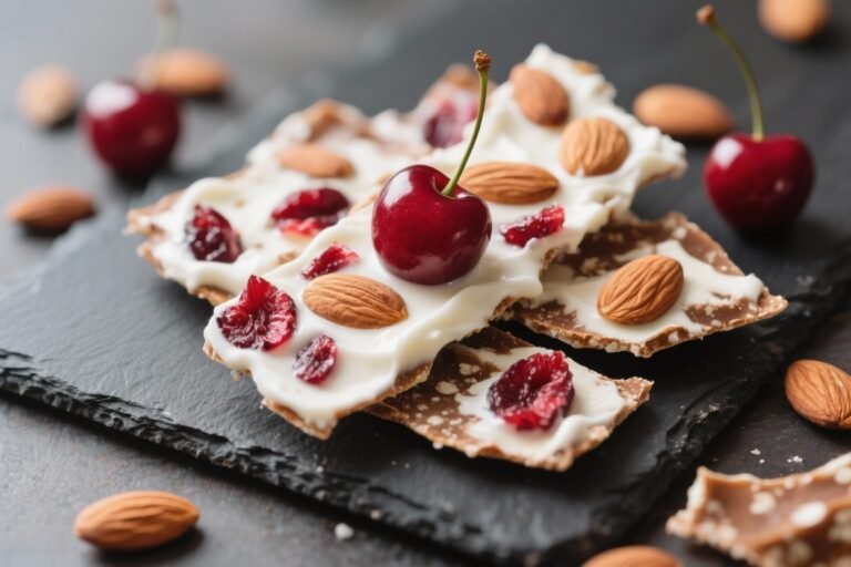 Cherry Almond Yogurt Bark – A Bright, Crunchy Freezer Treat