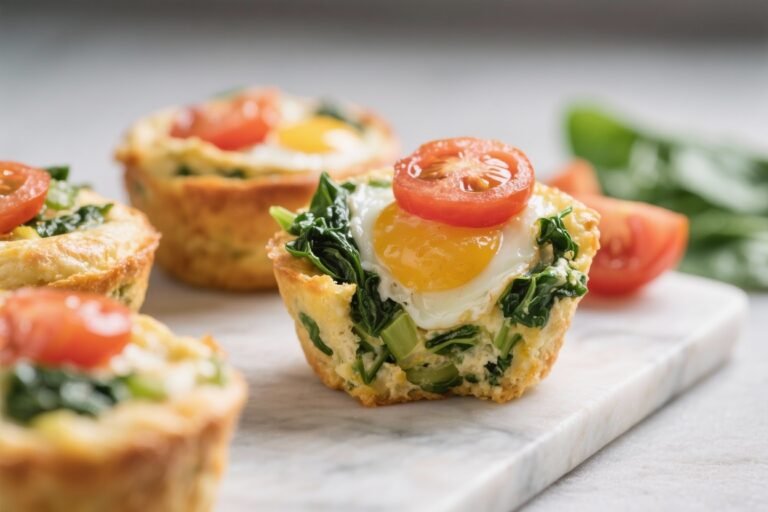 Make-Ahead Veggie Egg Muffins – Veggie-Packed Spinach Tomato