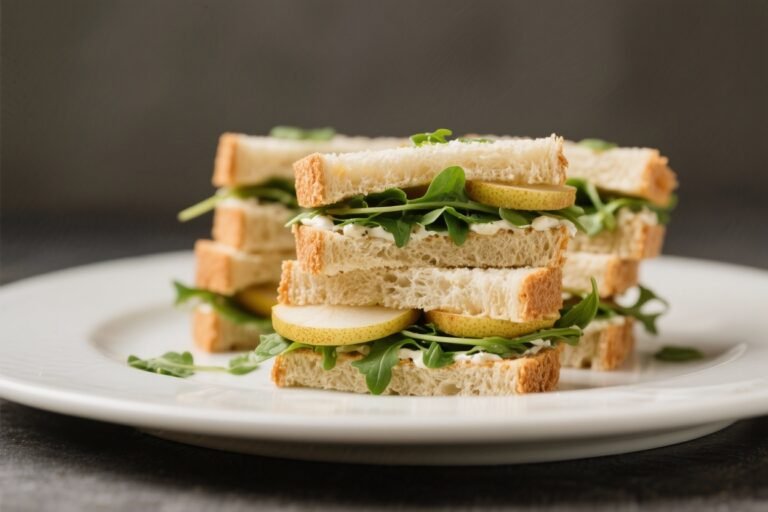 Watercress & Pear Tea Sandwiches – Fresh, Crisp, and Elegant