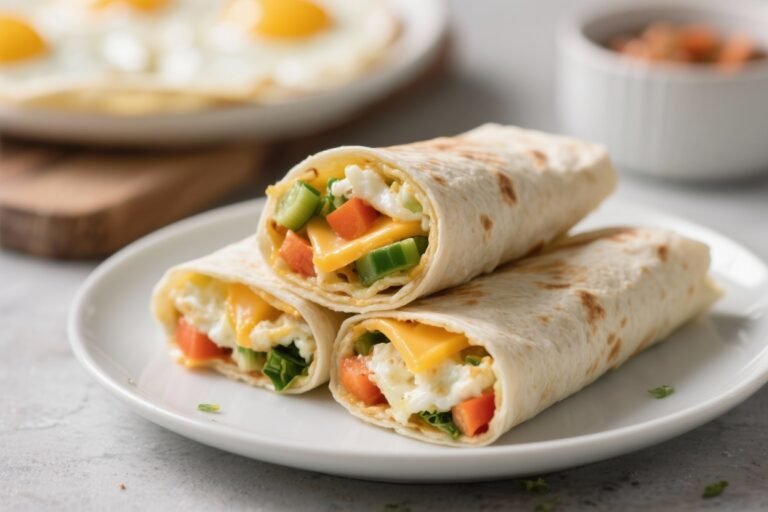 Make-Ahead Breakfast Wraps – Egg, Cheese, Veggie (Freezer-Friendly)
