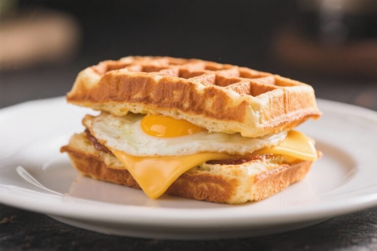 Waffle Sandwich – Egg & Cheese Between Two Waffles