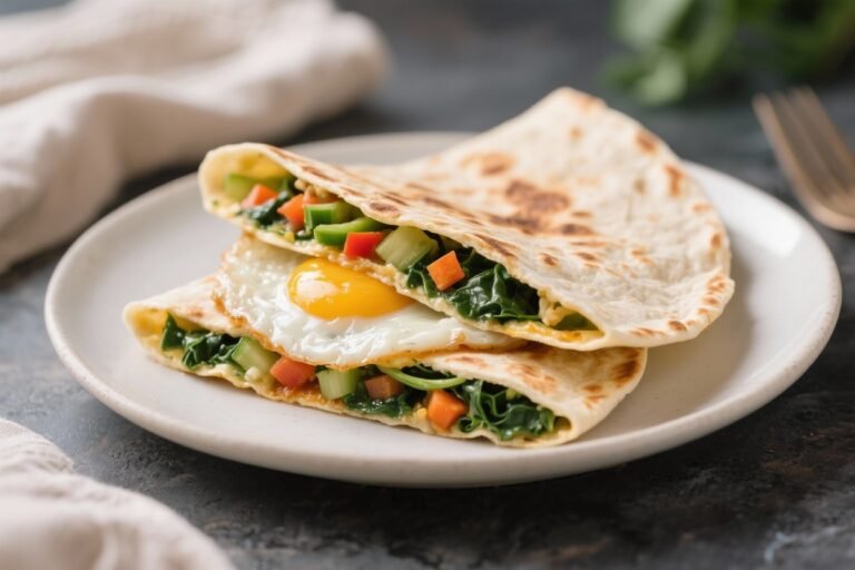 Breakfast Quesadilla – Veggie With Hidden Spinach