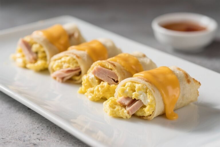 Scrambled Egg Roll-Ups – Cheese & Turkey