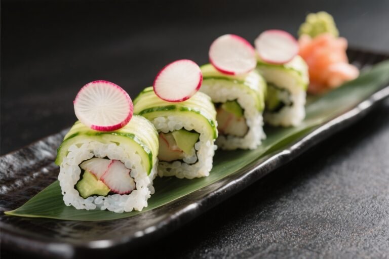 Radish & Cucumber Sushi Rolls – Fresh, Crunchy, and Easy