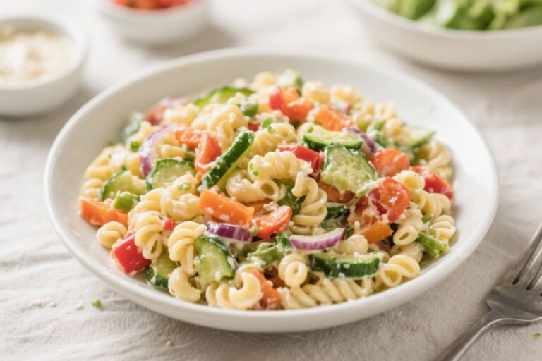 Veggie-Packed Macaroni Salad – Bright, Crunchy, and Crowd-Friendly
