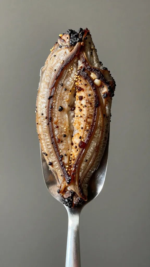 lone kodiak popper balanced on silver spatula, closeup