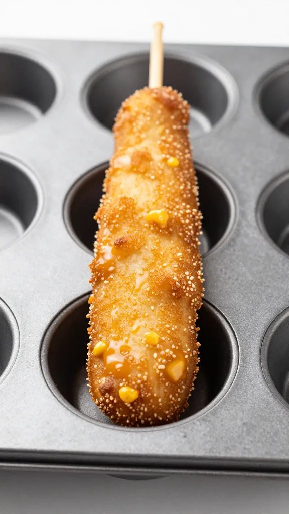 single batter-dipped kodiak popper in muffin tin well