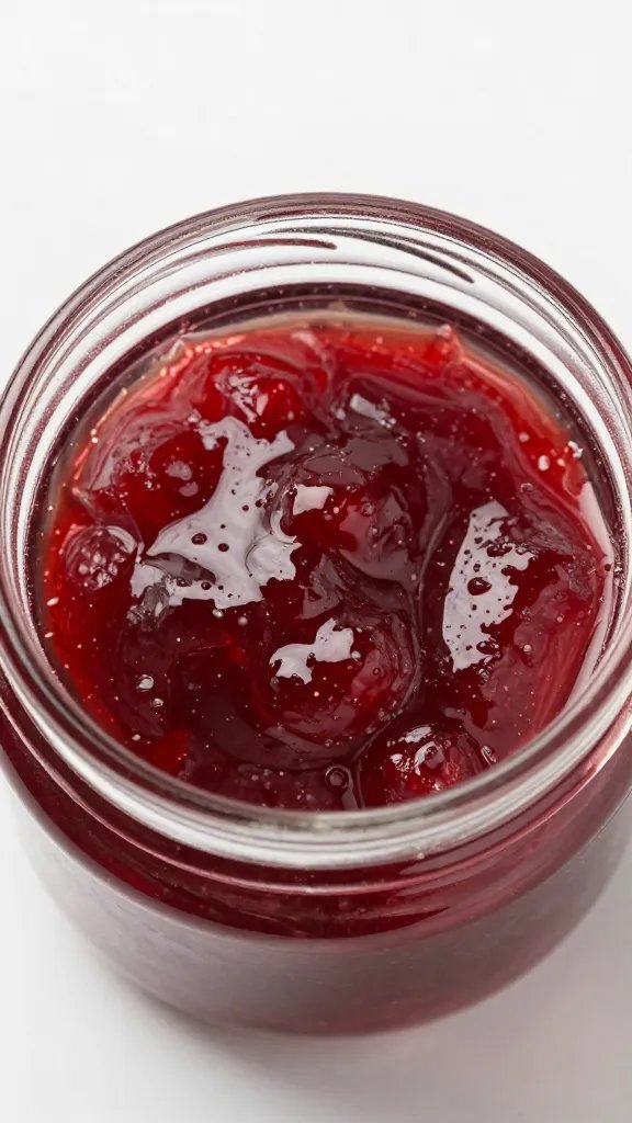 glossy strawberry jam spread on bar’s jammy center