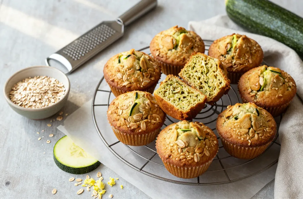 Zucchini Oat Muffins That Stay Moist All Week