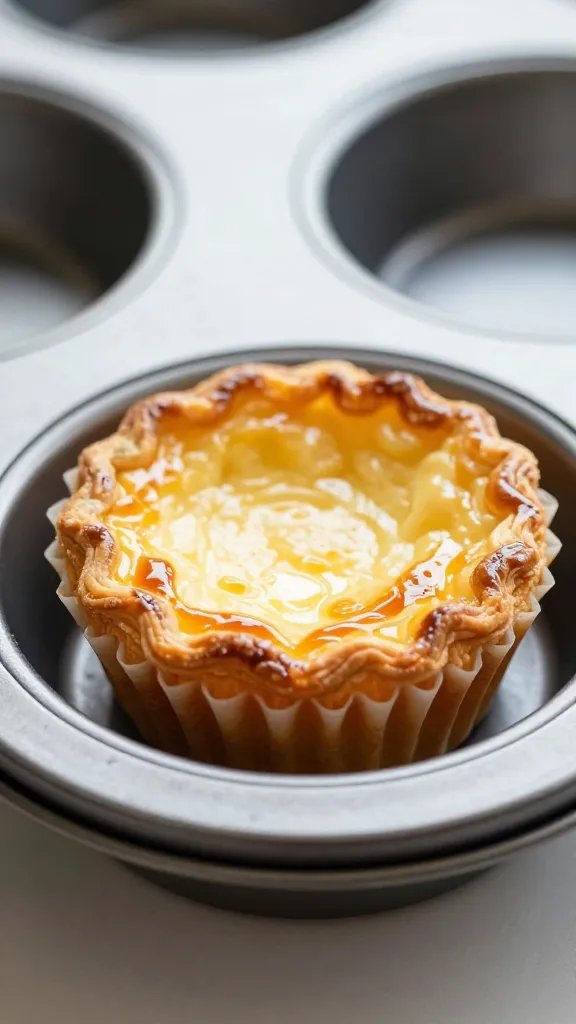 single quiche lorraine cup in muffin liner, closeup