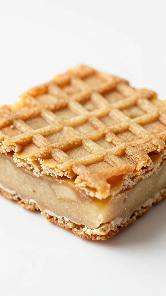 closeup of a single apple cinnamon flapjack square