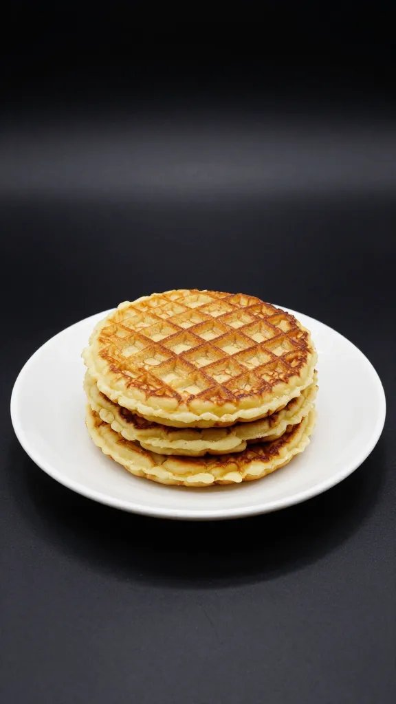 warm flapjack on a small white plate, studio light