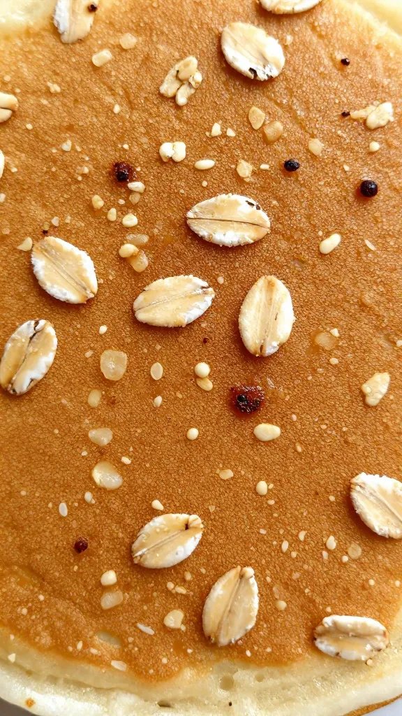 flapjack surface texture with oats and brown sugar, macro