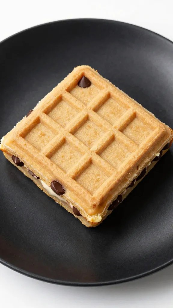 chocolate chip flapjack casserole square on matte black plate