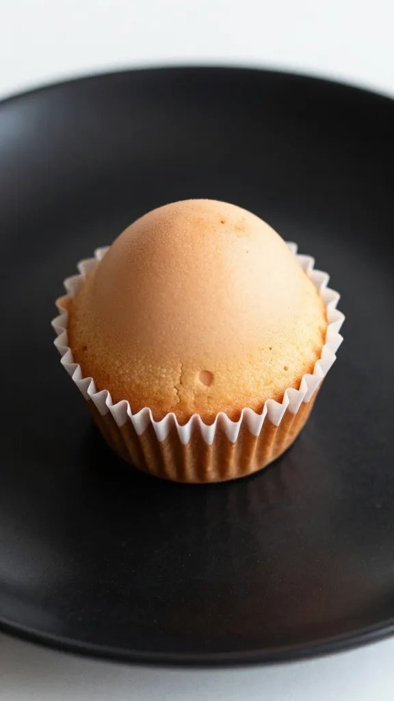 single egg muffin on matte black plate, closeup