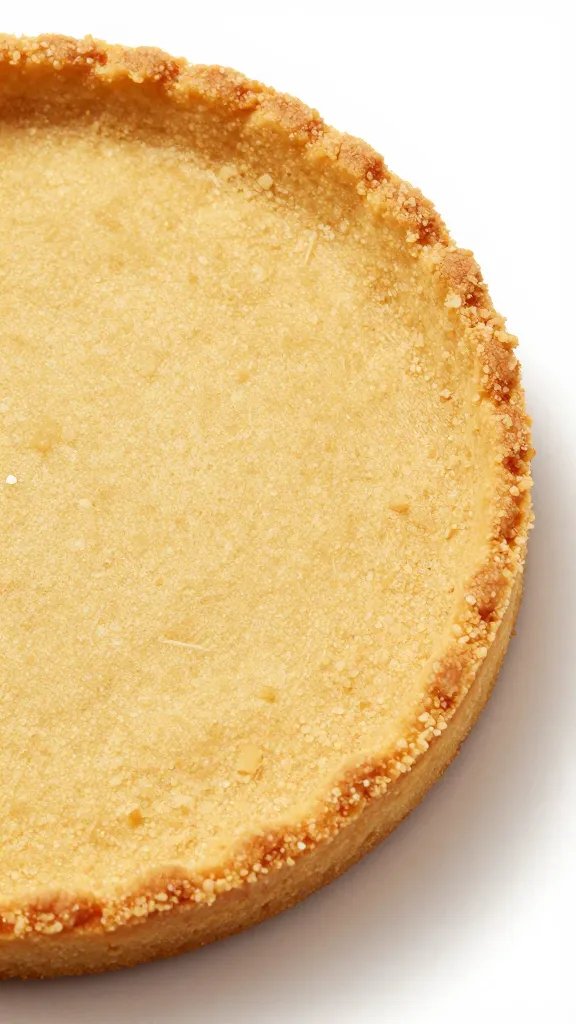 Golden sugar cookie crust edge with crumbs